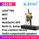 Load image into Gallery viewer, 3D Hologram Fan Advertising Display with Acrylic Cover for Retail &amp; Exhibition