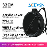 Load image into Gallery viewer, Portable Backpack hologram fan WIFI 3D hologram projector for Christmas Event led fan hologram Shopping Mall Party Advertisement